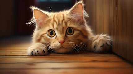 A cat with a cute sideways glance.