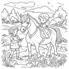 Fototapeta na wymiar children colouring drawing without colours 