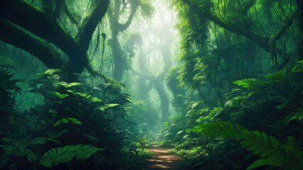 Jungle nature scene forest background