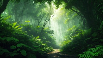 Obraz premium Jungle nature scene forest background