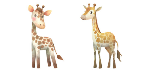 cute giraffe watercolour vector illustration