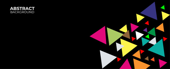 3D Colorful geometric abstract background on dark space. Minimalist modern graphic design element cutout style concept for banner, flyer, card, or brochure cover. vector illustration