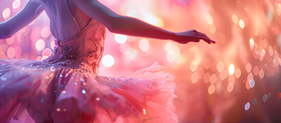 Enchanted Evening: Ballerina Performance in Sparkling Lights