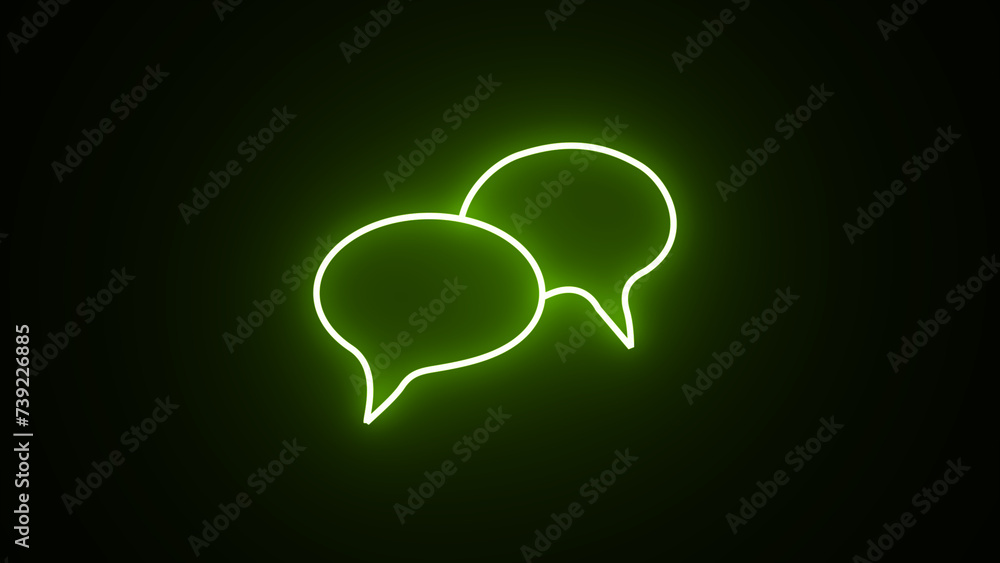 Poster neon glowing speech bubble collection. talk bubbles, glowing cloud bubbles set. talk bubble speech i