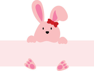 easter bunny with ribbon