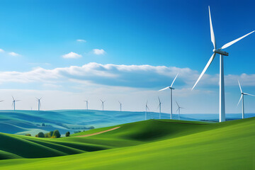 Wind Turbines in Green Field