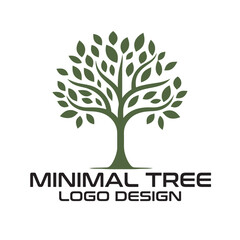 Obraz premium Minimal Tree Vector Logo Design