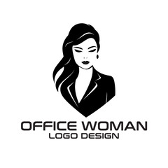 Office Woman Vector Logo Design