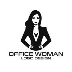 Office Woman Vector Logo Design