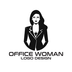 Office Woman Vector Logo Design