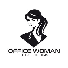 Office Woman Vector Logo Design