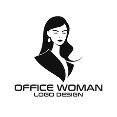 Office Woman Vector Logo Design