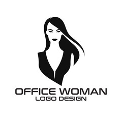 Office Woman Vector Logo Design