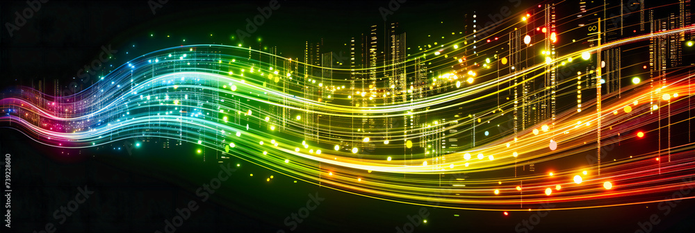 Aufkleber high-speed digital flow, abstract representation of data transfer and connectivity