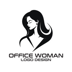 Office Woman Vector Logo Design