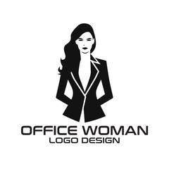 Office Woman Vector Logo Design