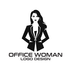 Office Woman Vector Logo Design