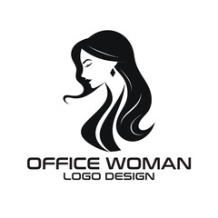 Office Woman Vector Logo Design
