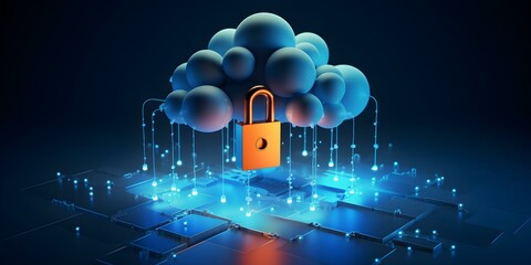 Boost Cloud Security Employing FA to Protect Cloud Storage Accounts blurred backgroundcopy space solid background. Concept Cloud Security, Two-Factor Authentication, Cloud Storage, Background Blur - obrazy, fototapety, plakaty
