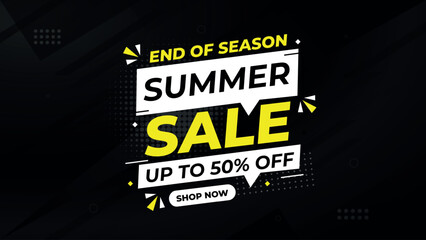Summer sale Discount banner. summer offer sale banner vector template. Sale label and discounts background, Discount Promotion marketing poster design for web and Social. Vector Illustration.