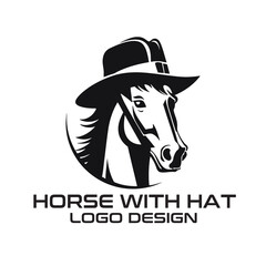 Horse With Hat Vector Logo Design