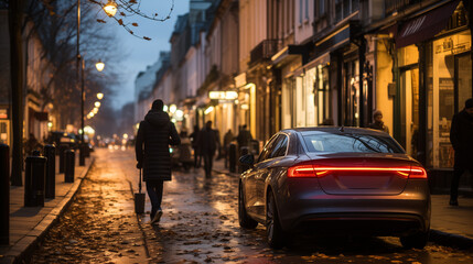 Dans les rues de la ville, la voiture électrique filait sans bruit, laissant derrière elle un sillage de durabilité et de modernité, un avenir prometteur.