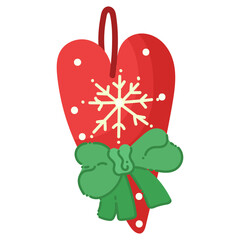 Vector Christmas heart toy isolated.