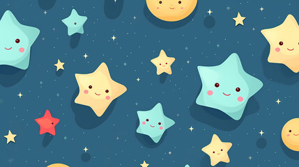 Colorful cheerful rainbow stars background wallpaper children cartoon bedroom design