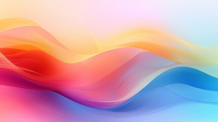 Colorful Wavy Lines Abstract Background. Warm and cool colors intertwine in this digital abstract background.