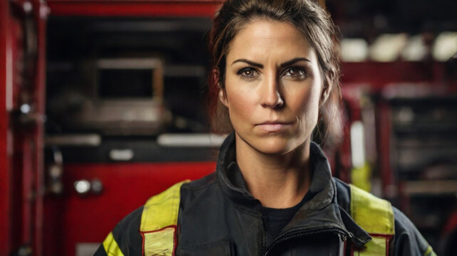 Portrait of a female firefighter