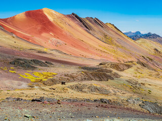 Stunning landscape in Vinicunca valley, the majestic rainbow mountain located in Cusco region, Peru