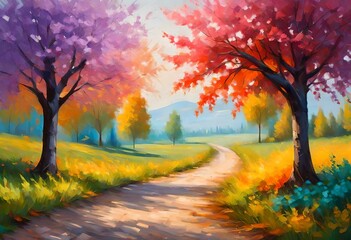 sunset in the park