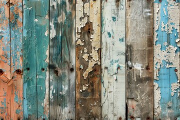 This wallpaper's distressed wood planks give off a rustic cabin vibe, appearing weathered and worn