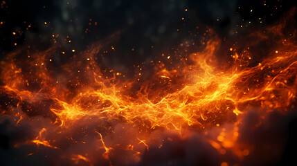Close-up view of flames on black background