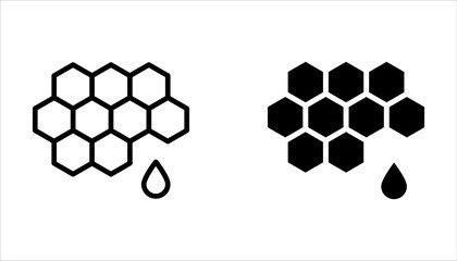 Honey and beekeeping thin line icons vector set with editable stroke on white background
