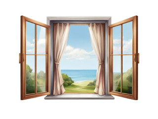 illustration of open window png / transparent