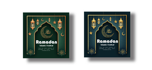 Fototapeta na wymiar Ramadan Kareem traditional Islamic festival religious social media banner