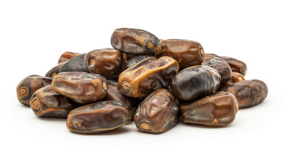 Obraz premium a pile of dried dates isolated on white background