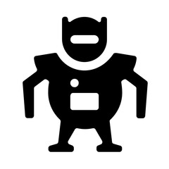 Humanoid Warrior Robot Solid Icon