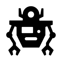Humanoid Industry Robot Solid Icon