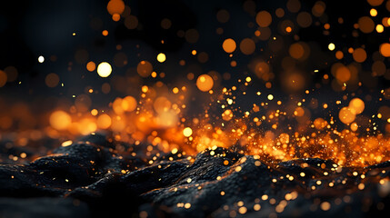 Close-up view of flames on black background