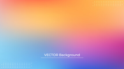 Smooth and blurry colorful gradient mesh background. Modern bright rainbow colors. Easy editable soft colored vector banner template. Premium quality