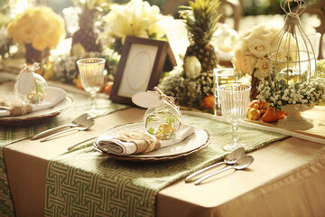 Party decorations setup, nice and beautiful interior decorations for party