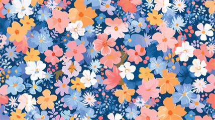 Gentle bright tiny flowers pattern for summer