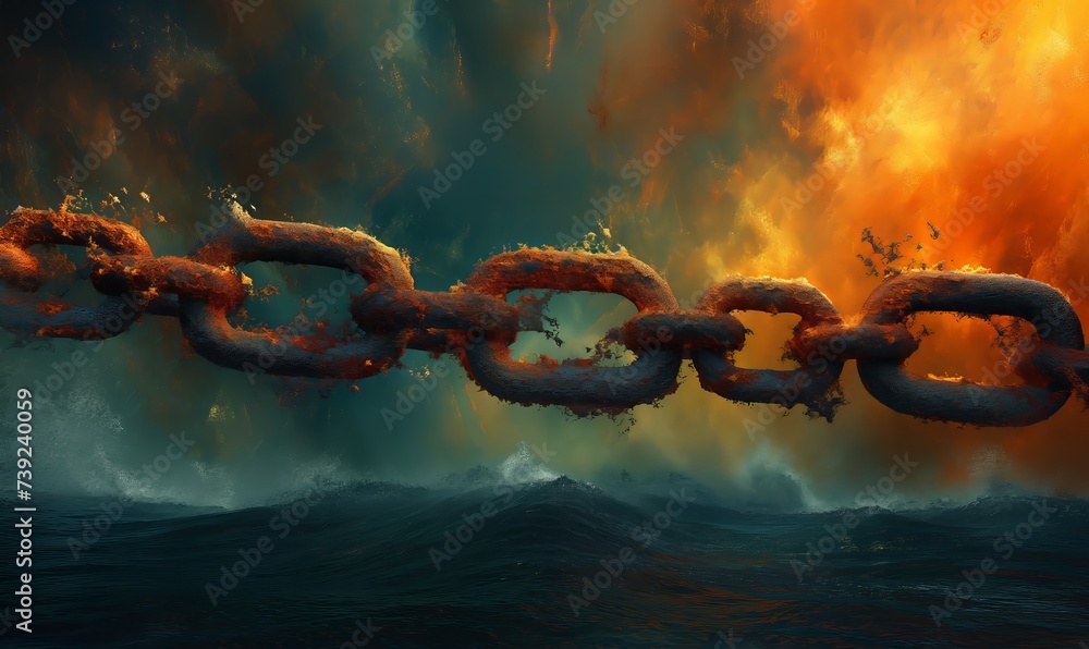 Poster abstract background with the image of chain links.