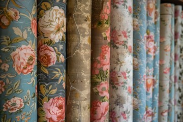 Classic patterns on these vintage wallpaper rolls are ready to add character to any room