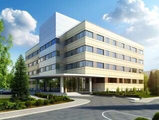 Fototapeta na wymiar modern private hospital building 