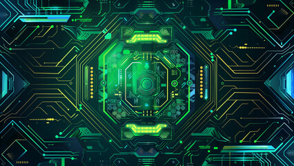 Fototapeta premium Futuristic Frame: High Tech Pattern for Poster Border