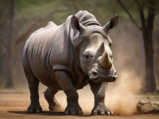 Fototapeta premium Rhinoceros in the African wild.
