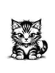 Whiskered Charm: Adorable Cat Vector Illustration